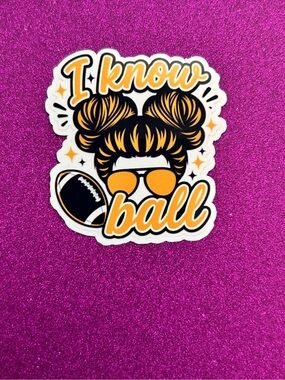 I Know Ball Vinyl Sticker - Yellow & Black